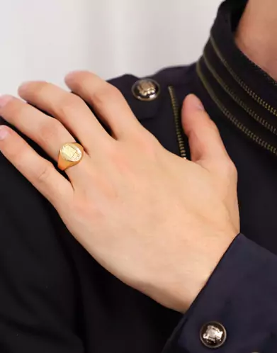 Chevalière Blason or