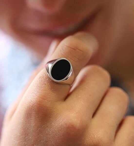 Chevalière Onyx Orion Argent Massif